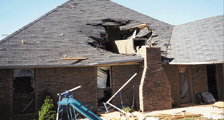 major roof damage
